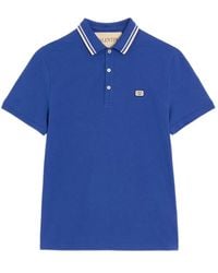Valentino Garavani - Cotton Piqué Polo Shirt With Vlogo Patch - Lyst