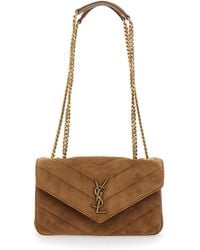 Saint Laurent - Small Loulou Quilted Suede Bag - Lyst