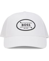 BOSS - Cap With Curved Visor Cotton Hat - Lyst
