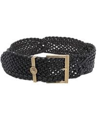 Etro - Woven Leather With Coin Buckle Belt - Lyst