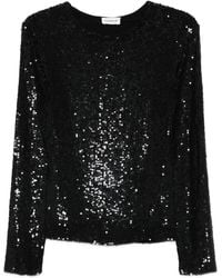 P.A.R.O.S.H. - Sequin Long Sleeve Top - Lyst