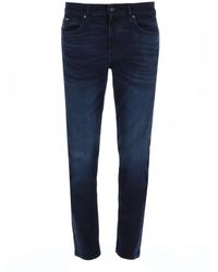 BOSS - Denim Cow Hide Leather Polyamide Polyester Polyurethane Ethylene Vinyl Acetate Rubber Jeans - Lyst