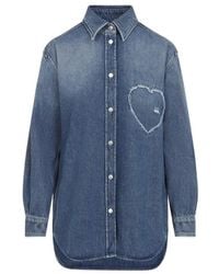Moschino - Heart Denim Shirt - Lyst