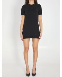 Gucci - Fine Wool Dress With Gg Crystals - Lyst