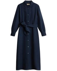 Woolrich - Linen Blend Shirt Dress With Belt - Lyst