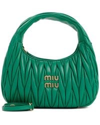 Miu Miu - Mango Leather Miu Wander Matelassé Hobo Bag - Lyst