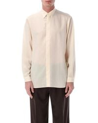 Lardini - Oversized Linen & Lyocell Shirt - Lyst