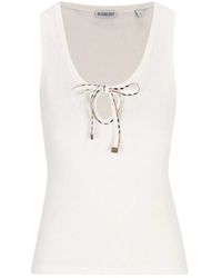 Burberry - Cotton Tank Top - Lyst