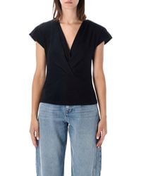 Isabel Marant - Nadrine Draped Cotton Jersey T-Shirt - Lyst