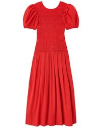 Ganni - Organic Cotton Midi Dress - Lyst