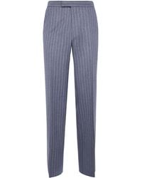 Tom Ford - Mouliné Pinstripe Twill Flannel Colbert High-Waist Wide Pant - Lyst