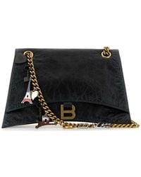 Balenciaga - Leather Medium Crush Chain Shoulder Bag - Lyst