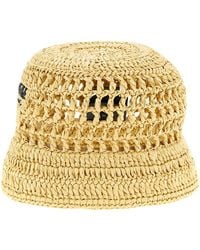 Prada - Crochet Logo Bucket Hat - Lyst