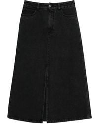 A.P.C. - A. P.C. Mid-Rise A-Line Long Skirt With Front Slit - Lyst
