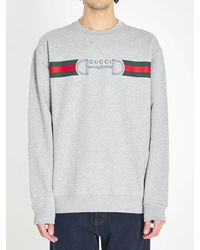 Gucci - Striped Logo Crewneck Sweater - Lyst