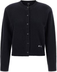 A.P.C. - Lila' Wool Cardigan With Logo Intarsia - Lyst