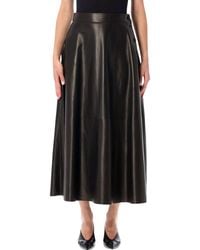 Ralph Lauren - Vickie Leather Midi Skirt - Lyst