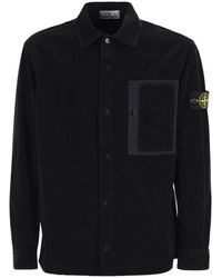 Stone Island - Cotton Corduroy Overshirt With Compass Badge - Lyst