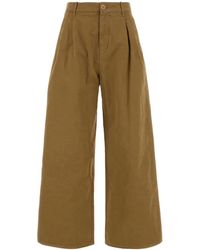 Jil Sander - Camel Cotton Wide-leg Pant - Lyst