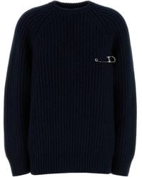 Prada - Ribbed-Knit Safety-Pin Wool Sweater - Lyst
