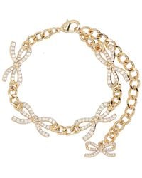 Self-Portrait - Crystal Bow Bracelet Copper Bracelets - Lyst