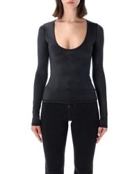 DIESEL - Elphin Long-Sleeve Scoop-Neck Top - Lyst