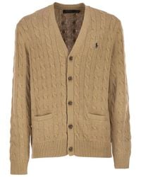 Polo Ralph Lauren - Cotton Cable Knit Cardigan - Lyst