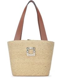 Roger Vivier - Small Straw Basket Clutch - Lyst
