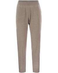Brunello Cucinelli - Sparkling Lightweight Cashmere And Silk Trousers - Lyst
