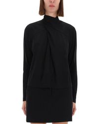 Versace Jeans Couture - Shirt With Draped Collar - Lyst
