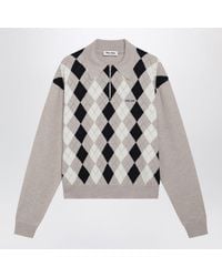 Miu Miu - Argyle Cashmere Polo Shirt - Lyst