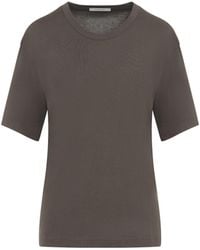 Lemaire - Carob Cotton Ribbed T-Shirt - Lyst