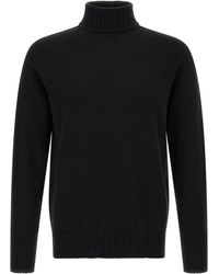 Ma'ry'ya - High Neck Sweater With Slits - Lyst