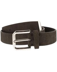 Brunello Cucinelli - Inverted Leather Belt With Square Buckle And Toecap - Lyst