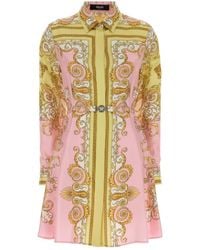 Versace - Silk Dress With Belt - Lyst