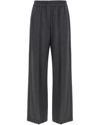 Brunello Cucinelli - Stretch Virgin Wool Fluid Trousers - Lyst