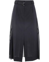 Sacai - Chalk Stripe Glencheck Skirt - Lyst