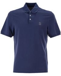 Brunello Cucinelli - Cotton Polo Shirt With Printed Logo - Lyst
