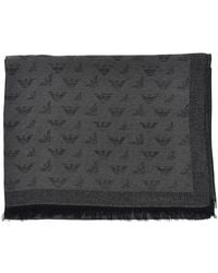 Emporio Armani - Viscose-Blend Scarf With Eagle Motif - Lyst