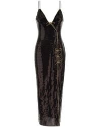 Alessandra Rich - Embellished Stretch Silk Dress - Lyst