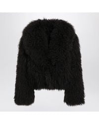 Blancha - Short Chocolate Fur Jacket - Lyst