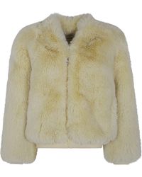 Frankie Shop - "Senna" Faux Fur Collarless Jacket - Lyst