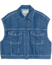 Weekend by Maxmara - Max Mara Weekend Denim-Inspired Vest With Cropped Waist - Lyst
