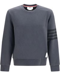 Thom Browne - Bar Cotton Crewneck Sweatshirt Charcoal - Lyst