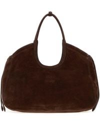 Miu Miu - Dark Suede Ivy Shopping Bag - Lyst