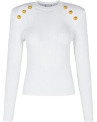 Balmain - Knit Jumper With Button Details - Lyst