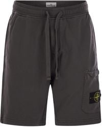 Stone Island - Cargo Bermuda Shorts With Pockets And Drawstring Waistband - Lyst