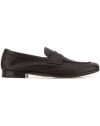Prada - Dark Leather Loafers - Lyst