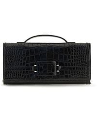 Roger Vivier - Belle Vivier Crocodile-Effect Clutch - Lyst