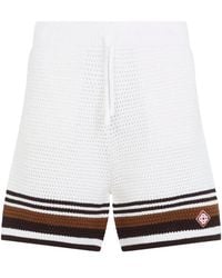 CASABLANCA - Cotton Striped Bermuda Shorts - Lyst